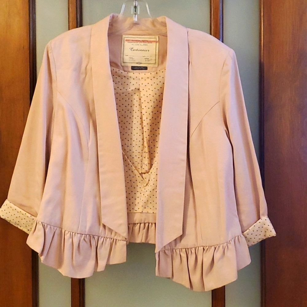 Anthropologie Cartonnier feminine pink/blush blazer